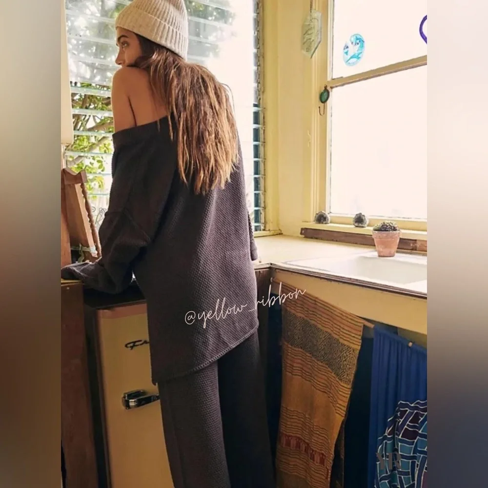 🆕 FREE PEOPLE BEACH | HAILEE SWEATER SET | CHOCOLATE BROWN | SIZE: XS - Picture 2 of 5